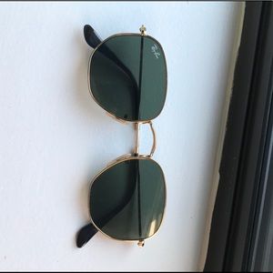 Ray Ban hexagonal flat lenses in green/gold